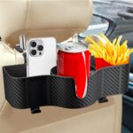 3-in-1 Car Headrest Backseat Organizer with 3.7" Backseat Cup Holder for Car, Seat Back Organizer with Hooks - Image 2
