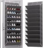 30 Pairs Over The Door Shoe Organizer, 10-Tier Hanging Shoe Rack with Deep Pocket for Closet, Extra Large Shoe Storage Holder for Sneakers, Boots, Heels(Grey) - Image 2