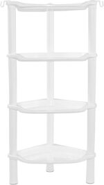 4 Tier Corner Shower Caddy, Rustproof, Plastic Shower Organizer for Bathroom, Bathtub, Shower pan, Bath Accessories Shower Caddies, 13.5 x 10 x 33.5 Inches, White (Round Slot White 4 Tier) - Image 2
