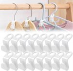 50 PCS Hanger Connector Hooks, Space Saving Hangers, Closet Hanging Organizer for College Dorm Room Essentials, Thickening Upgrade (White-50 Pcs) - Image 2