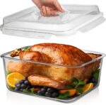 6500 ML / 220 oz / 28 Cup LARGE Glass Food Storage Container with Airtight Locking Lid. Ideal Storing food, Vegetables, Fruits. Baking Casserole, Lasagna, Roasting Turkey, Chicken BPA Free Oven Safe - Image 2