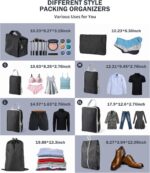 8 Set Compression Packing Cubes Travel, Ultralight Expandable 60% Space Saving Packing Cubes for Travel Compression,Packing Compression Organizing Accessories for Women/Men (Black) - Image 2