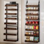 8 Tier Over The Door Pantry Orangizer 2 IN 1 Wall Mounted or Hanging Spice Rack with Adjustable Wood Basket,Heavy Duty Seasoning Storage Shelf for Kitchen Pantry and Bathroom - Image 2