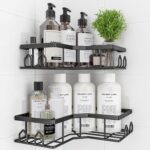Adhesive Shower Caddy, 2 Pack Corner Bath Organizer, Rustproof Stainless Steel Shower Shelves with Large Capacity, No Drilling Shelves for Bathroom Storage, Home, Kitchen Décor - Image 2