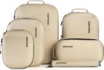 Aerotrunk Ultralight Compression Packing Cubes - Lightweight Travel Organizers for Suitcases and Luggage (6-Pack, Beige) - Image 2
