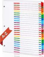 Alphabet Binder Dividers for 3 Ring Binder, COIDEA A-Z Dividers for 3 Ring Binder, Multicolor A-Z Binder Dividers with Customizable Table of Contents Page, ABC Alphabet Tabs for School Office - Image 2