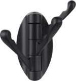 Angle Simple Folding Towel Hook Matte Black, Metal Swivel Robe Hook, Bathroom Towel Holder, Clothes Coat Holder for RV Home Storage, Wall Mount - Image 2