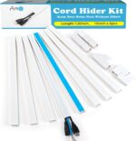 Art3d Cord Hider, 120in Cord Cover, Large Cable Hider, Self Adhesive Wire Covers for 4 Cords, Paintable Cable Raceway Wire Hider, Wall Mount TV Cords Management, 8X W0.94 H0.54in, White - Image 2