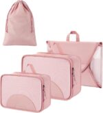 BAGSMART Garment Folder Packing Cubes for Travel, 4 Set Lightweight Travel Cubes for Wrinkle Free, Durable Suitcase Organizers Bag Set for Travel Essentials Baby Pink - Image 2