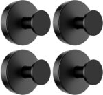 BKV Suction Cup Hooks for Glass Window,Removable Shower Hooks for Inside Shower,Metal Towel Hooks for Bathrooms,4 Pack(Black) | for Glass Window, for Inside Shower, for Bathrooms - Image 2