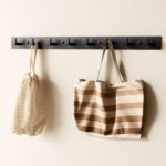 Black Wall Mounted Coat Rack- 2 Modular Rails (25'' Total), 8 Right-Angle Hooks, Modern Organizer for Entryway, Bathroom, Bedroom, Holds Coats, Towels, Hats - Image 2