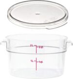 Cambro RFSCW2135 Camwear 2-Quart Clear Round Food Storage Container with Cambro RFSCWC2135 Clear Round Lid - Image 2