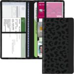 Car Registration and Insurance Holder, with Magnetic Closure for License, Cards and Documents, All Vehicle Needs and Car Accessories (Leopard-Black) - Image 2