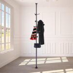 Coat Rack Freestanding,Adjustable 56-125 inch Tension Rod Coat Tree 12 Hooks Hanger Stand for Coat Hat Bedroom Livingroom Kitchen Bathroom Apartment Entryway Hall Office Black - Image 2