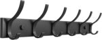 Coat Rack Wall Mount with 6 Hooks (Black, 1 Pack), Heavy Duty Coat Hooks Wall Mount for Entryway, Bedroom, Closet, Wall Hooks for Hanging Hats, Bags, Purses - Image 2