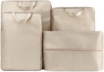 Compression Travel Cubes Set 4,Space-Saving & Stylish Minimalist Design Lightweight,Traval organizer bags for luggage,Packing Cubes for Travel(Beige) - Image 2