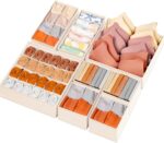 Drawer Organizer Clothes, 8 Pack Dresser Organizer Bins for Baby Clothes, Underwear Sock, Fabric Closet Organization and Storage Dividers for Nursery Bedroom (48 Compartments, Beige) - Image 2