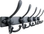 Dseap Coat Rack Wall Mount 2.0 Pro: Heavy Duty 300% Thicker, 16" Stud Mount, Stainless Steel Wall Coat Hooks Hanger for Clothes Jackets Hats Entryway Closet, MaxStrong Series, Black - Image 2