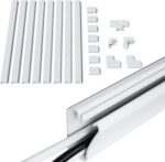 ECHOGEAR Cord Cover for Wires On Wall - Peel & Stick Cable Hider Channel with 10 feet of Plastic Raceway Plus Connector Pack - Ideal for Wall Mounted TVs - White - Image 2