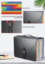 Expanding File Folders,Accordion File Organizer with Handle,13 Pockets Expandable Filing Folders,Tabs Included in Filing Box,Adjustable Strap,Bill Documents Organizer,A4/Letter Size - Image 2