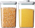 Food Storage Containers with Lids,2.9Qt 2Pcs Airtight Pop Food Storage Containers, BPA-Free Stackable Kitchen Pantry Organizers and Storage, One Button Opening Flour and Sugar Container Sets - Image 2