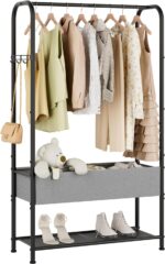 Freestanding Metal Garment Rack - Heavy Duty Coat & Clothes Hanger for Hanging/Drying, Portable Closet Storage for Laundry Room/Bedroom, Black - Image 2