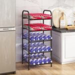 GILLAS 5 Tier Water Bottle Storage Rack, Free Standing Vertical Metal Organizer, Fits Different Sized Bottles Taller Cans, Easy Assembly Water Holder Stand for Kitchen Pantry, Black - Image 2