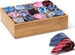 GOBAM Bamboo Closet Drawer Divider - Storage Organizer with 15 Compartments, Drawer Organizer, Storage Box for Belts, Ties, Bras, Briefs, Socks & Jewelry - Natural - Image 2