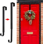 GP Life Wreath Hanger for Front Door, Adjustable from 15 to 25 Inches Hanger, 20 lbs Larger Door Upgrade Christmas Fall Wreaths Decorations Hook (Black) - Image 2