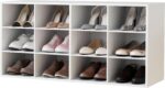 Garden 4 you Shoe Storage Bench, Cubby Shoe Rack with 12 Cubbies, 3-Tier Wood Shoe Rack Organizer, Shoe Organizer Cabinet for Entryway, Hallway, Closet and Garage, White - Image 2