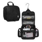 Goloni Hanging Toiletry Bag with Hook, Large Makeup Bag Travel Organizer, Water-Resistant Hanging Cosmetic Bag with 10 Compartments for Women & Men,Black - Image 2