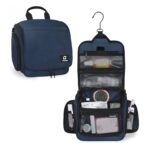 Goloni Hanging Toiletry Bag with Hook, Large Makeup Bag Travel Organizer, Water-Resistant Hanging Cosmetic Bag with 10 Compartments for Women & Men,Blue - Image 2