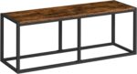 HOOBRO Dining Bench, 47.2 Inch Dining Table Bench, Industrial Style Kitchen Bench, Steel Frame, Easy to Assemble, for Kitchen, Dining Room, Rustic Brown and Black BF12CD01 - Image 2