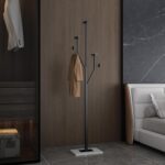 Heavy Duty Coat Rack Tree-shaped Metal Freestanding Coat Tree with Sturdy Marble Base Corner Coat Rack for Bedroom Entryway Hallway 14.96 x 10.24 x 68.9 Inches (Black) - Image 2