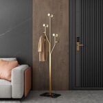 Heavy Duty Coat Rack Tree-shaped Metal Freestanding Coat Tree with Sturdy Marble Base Corner Coat Rack for Bedroom Entryway Hallway 14.96 x 10.24 x 68.9 Inches (Gold) - Image 2