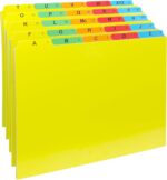 Iconikal A-Z Alphabetical File Folder Guide Dividers, Heavyweight 5 Color Coded Tabs, Letter Size 1/5 Cut Positions, Heavy Duty Office Organizers 5 Tabs Across - Image 2