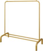 JIUYOTREE Metal 43.3 Inches Garment Rack with Bottom Shelf Clothing Rack for Hanging Clothes Coats Skirts Shirts Sweaters Gold - Image 2