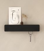 Kazai. Key Holder for Wall 'Kian' | Minimalist Key Rack Design from Berlin | Modern Metal Wall Key Hooks with Shelf | Mail and Key Holder for Entryway | Black - Image 2