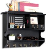 Key Holder for Wall, Mail and Key Holder for Home Decor, Key and Mail Holder for Wall with Key Hooks, Black - Image 2