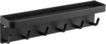 Keys Holder On Wall Adhesive Key Rack with Mail Organizer Wall Mount Key Hanger with 6 Hooks for Entryway Door Hallway and Office (Matte Black) - Image 2