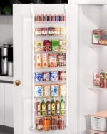 LAMU Over The Door Pantry Organizers and Storage, 8-Tier Hanging Spice Rack, Home & Kitchen Storage Shelves for Cabinet, Large Capacity Seasoning Organizer, Laundry Room Organization, White - Image 2