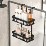 Over Door Shower Caddy, Black Rustproof Bathroom Organizer, 2-Tier Storage Rack, 11.81x5.31 Inch Shelves, No Drilling Required - Image 2