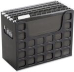 Pendaflex Portable Desktop File, Document Holder for Home and Office, Plastic Organizer Box, Side Handles, Hanging File Folders, Tabs & Inserts, Letter Size, 9-1/2 x 12-3/16 x 6 Inches, Black (23013) - Image 2
