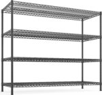 REIBII 2560LBS Storage Shelves 55.5"W Metal Shelving Unit 4 Tier Wire Shelving Commercial Adjustable Garage Shelving Heavy Duty for Storage Rack for Pantry, Garage, Kitchen, 55.5"W x 18"D x 55.5"H - Image 2