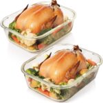 Razab 10 Cups/ 80 Oz 4 Pc (Set of 2) Glass Food Storage Containers with Airtight Locking Lids-For Storing & Serving Food. BPA Free & Leak Proof - Microwave, Dishwasher, Fridge, Freezer and Oven Safe - Image 2