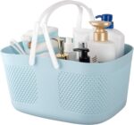 Shower Caddy Basket, Portable Large Capacity Thickened Plastic Organizer Storage Tote with Handles Drainage Toiletry Bag Bin for Bathroom, College Dorm Room Essentials, Kitchen, Camp, Gym, Blue - Image 2
