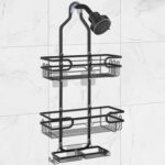 Shower Caddy Hanging, Over Head Shower Caddy Shower Storage Rack Basket with Hooks for Razor and Sponge Rustproof, No Drilling, Accessories for Bathroom and Kitchen, Black2 - Image 2