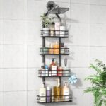 Shower Caddy Hanging Rustproof, 4 Tier Adjustable Hanging Shower Caddy Over Showerhead, No Drilling Handing Shower Racks for Bathroom Shampoo Soap Storage - Image 2