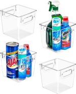 Sorbus 4 Pack Small Clear Plastic Storage Bins, Clear Organizer Bins with Handle for Kitchen, Pantry, Cabinet, Refrigerator, Craft, Toys, Clothes, Closet, Under Sink, Bathroom Organizers and Storage - Image 2