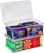 Sorbus Pantry Storage Organizer with Lids- Clear Plastic Refrigerator Organizer Bins- Multi Purpose & Versatile Stackable Cabinet Organizers- Cosmetics, Laundry, Office Supplies Food Organizer- 2 Pack - Image 2